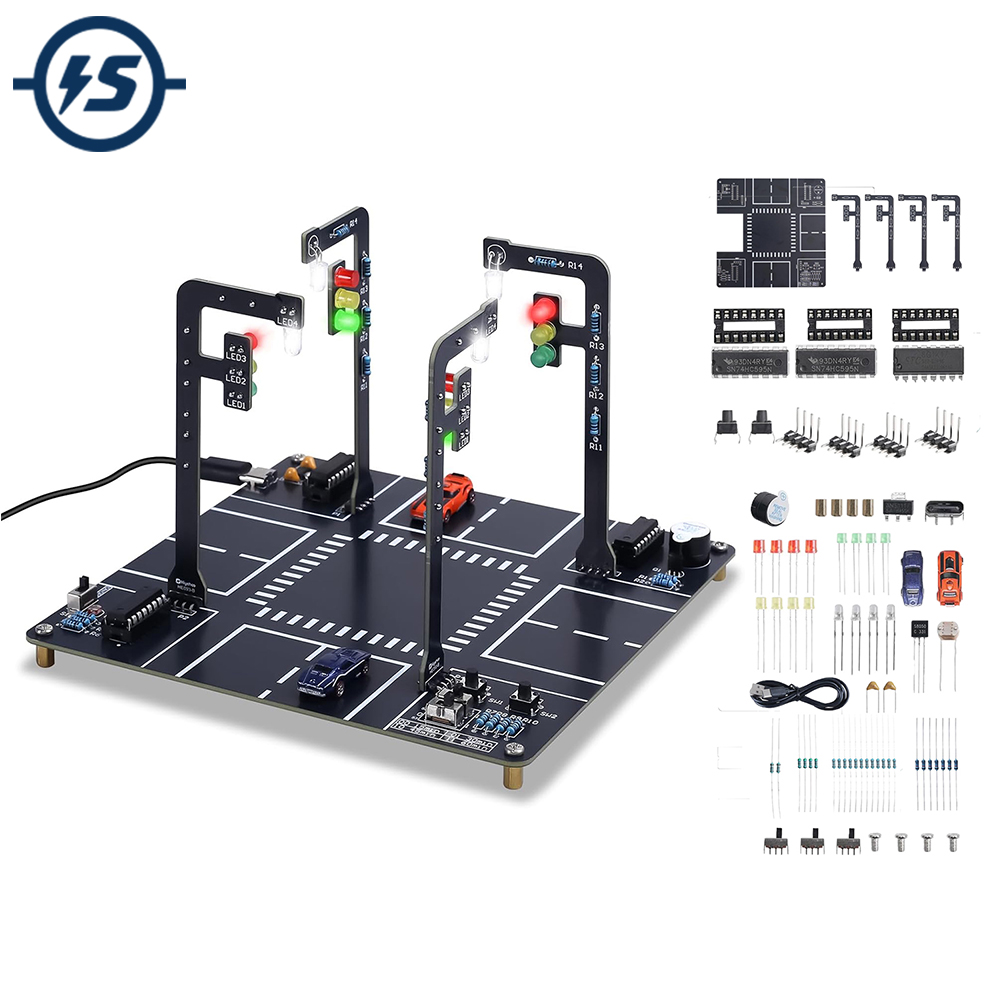 Diy Electronics Kits For Adults - Traffic Light Simulator Kit with Sound