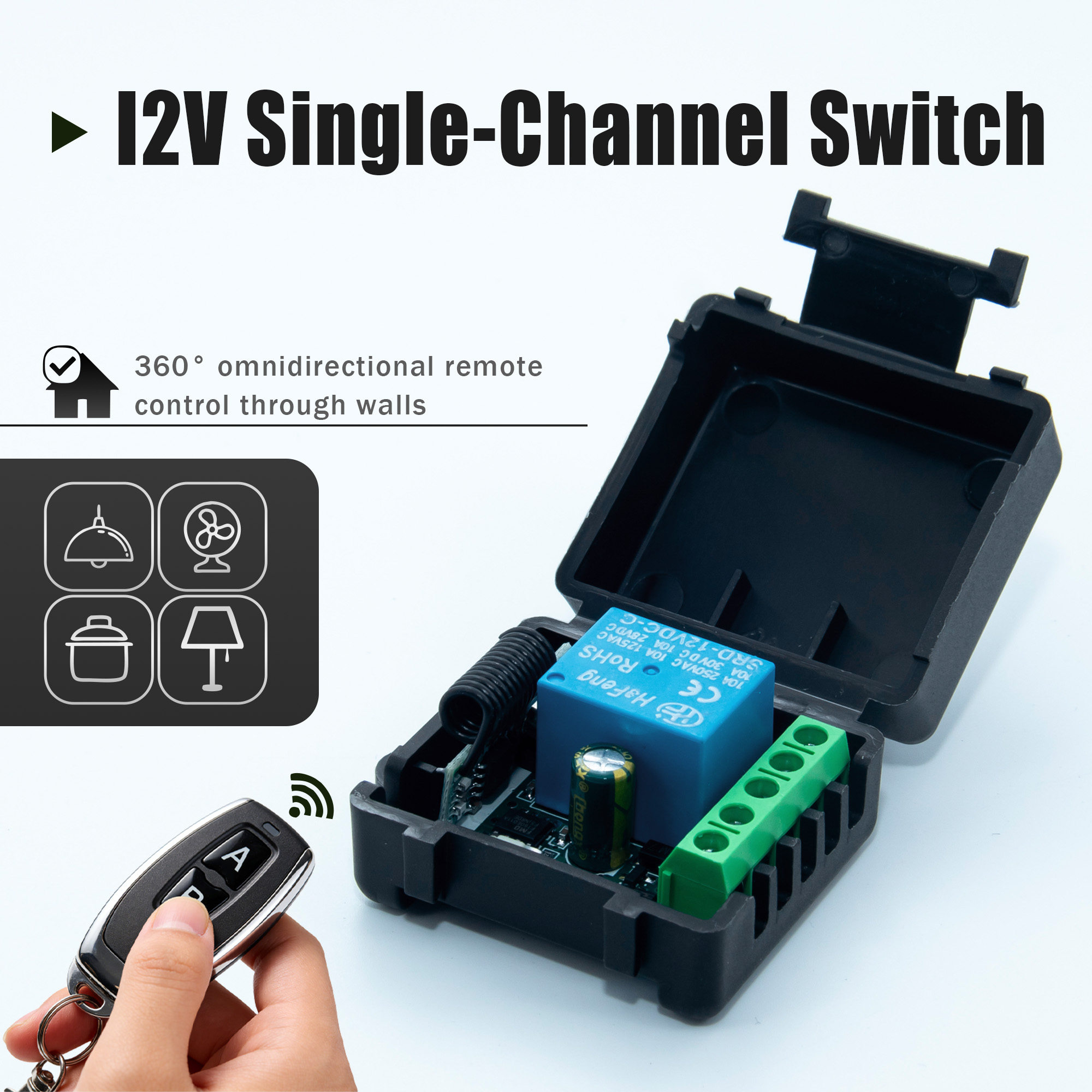 DC 12V 433MHz Wireless Remote  - Relay Module 5V recension och pris