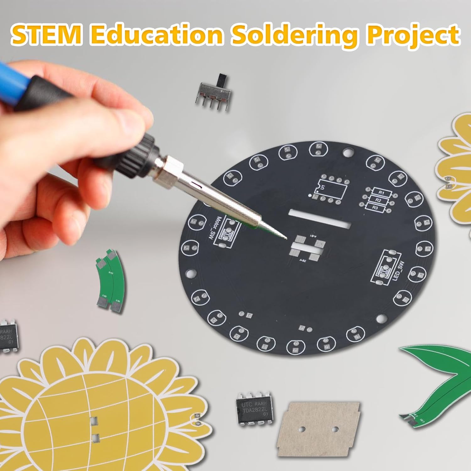 Light Chasing Sunflower Solder - Diy Electronics Kits For Adults recension och pris