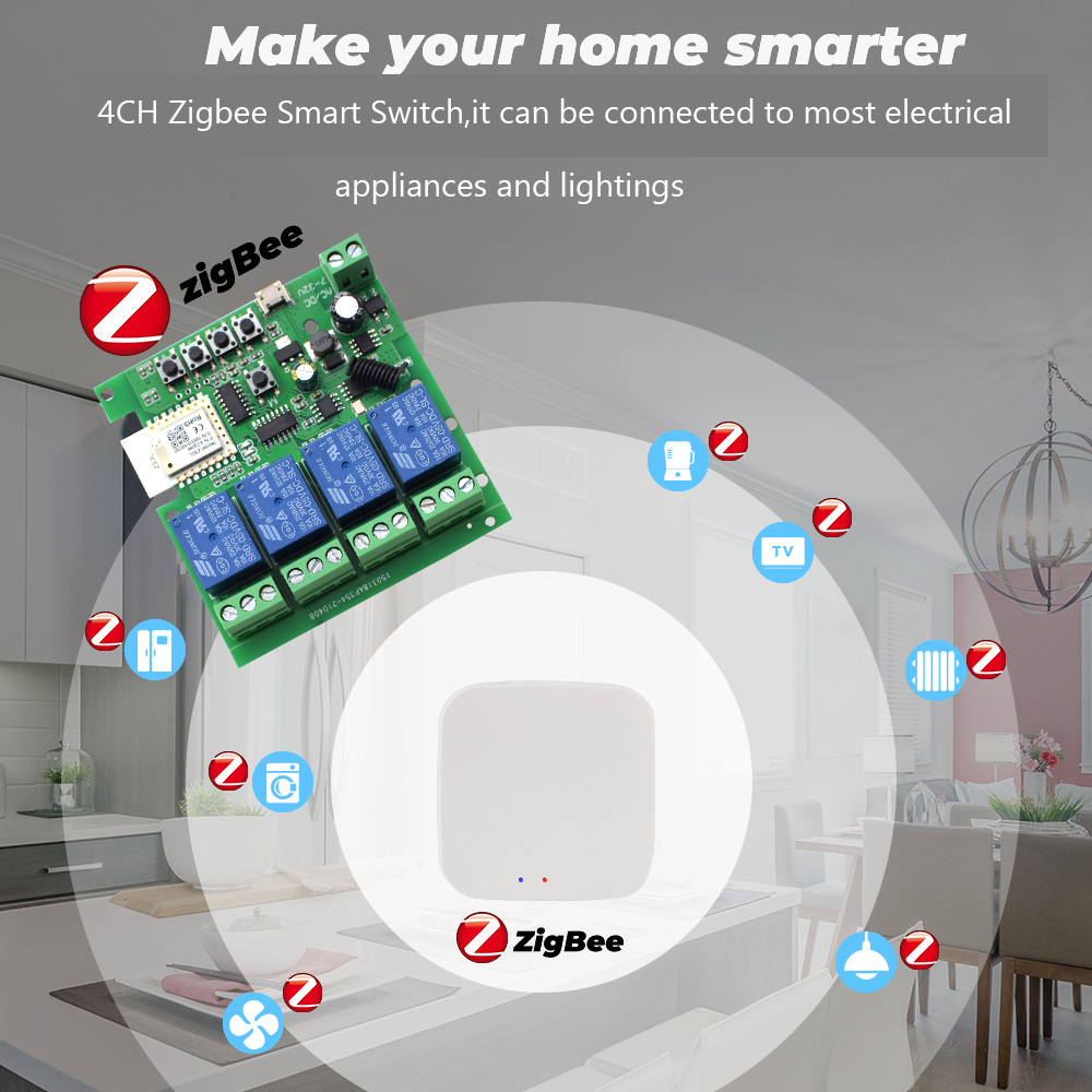 Tuya 4CH Zigbee Switch Relay M - Relay Module 5V recension och pris